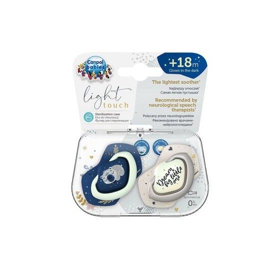 Canpol Babies Silicone Chacifier 18m + simétrico brillante en