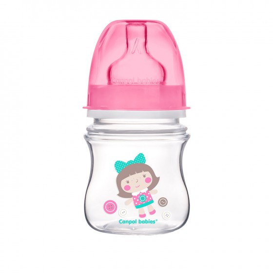 Canpol babies butelka szeroka antykolkowa 120ml PP Easy Start TOYS pink