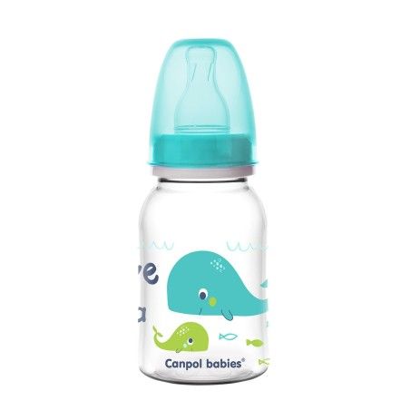 Canpol Deti fľaša úzka 120ml pp láska & morská zelená