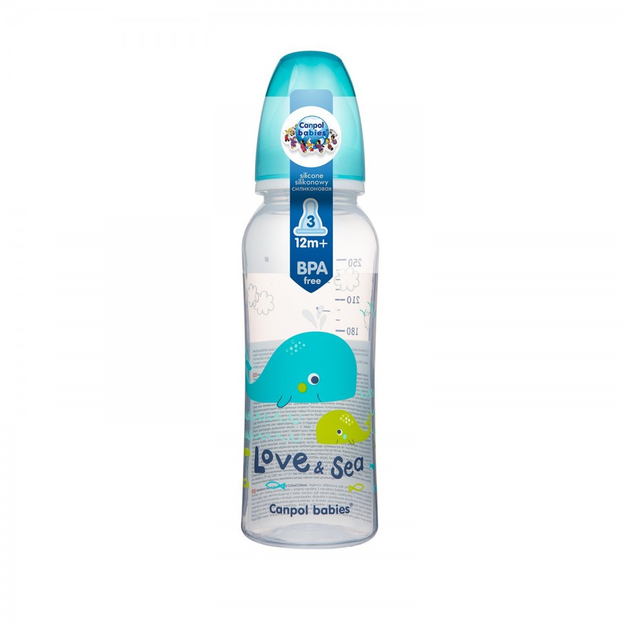 Canpol babies butelka wąska 250ml PP LOVE&SEA green