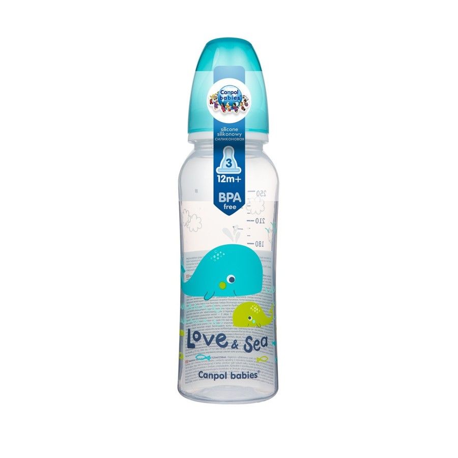 Canpol babies butelka wąska 250ml PP LOVE&SEA green