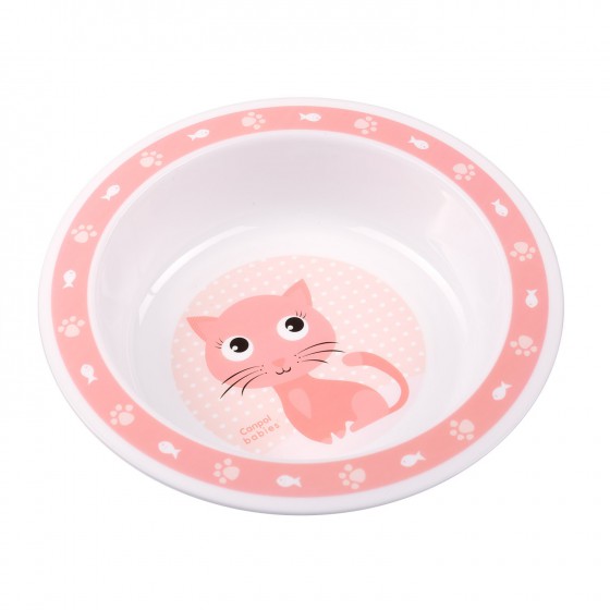 Canpol Miseczka plastikowa Cute Animals pink - 5903407044125