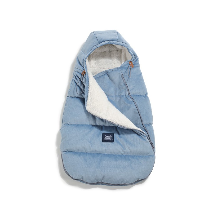 LA MILLOU VELVET COLLECTION - ASPEN WINTERPROOF STROLLER BAG BABY - WIND BLUE