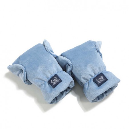 GUANTES PARA COCHECITO LA MILOU - TERCIOPELO AZUL VIENTO