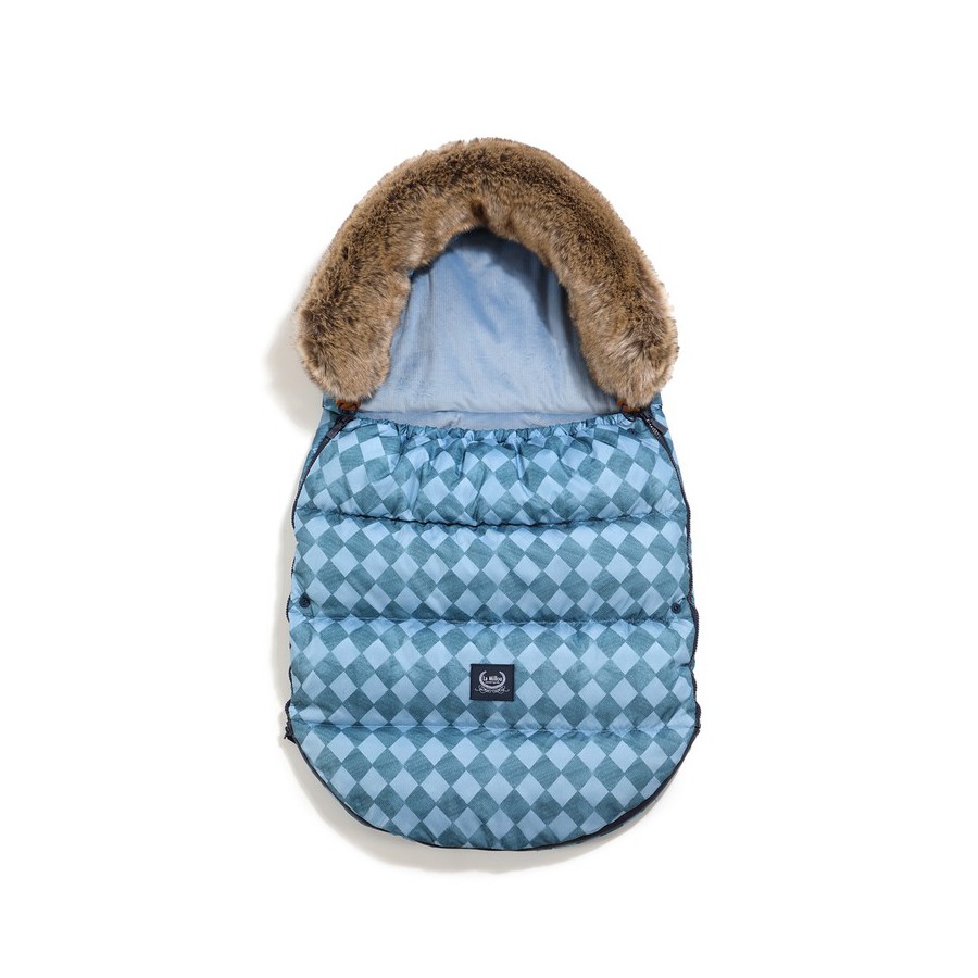 LA MILLOU ASPEN WINTERPROOF STROLLER BAG COMBO - PRINCE CHESSBOARD - WIND BLUE