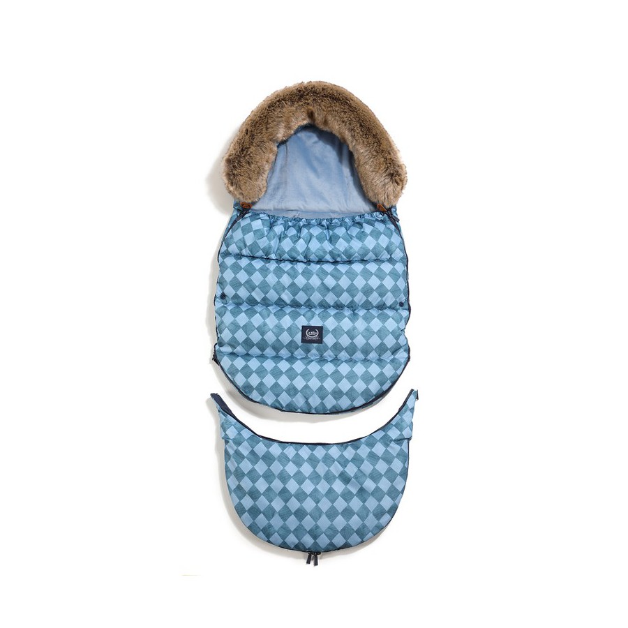 LA MILLOU ASPEN WINTERPROOF STROLLER BAG COMBO - PRINCE CHESSBOARD - WIND BLUE