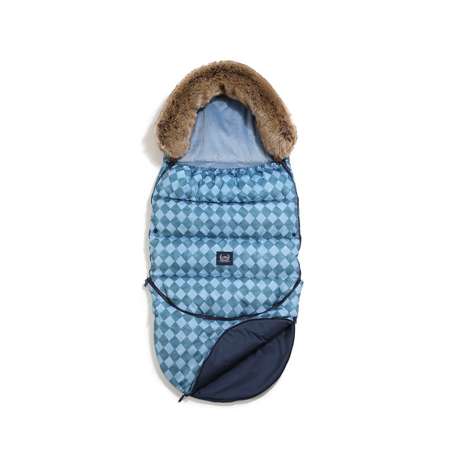 LA MILLOU ASPEN WINTERPROOF STROLLER BAG COMBO - PRINCE CHESSBOARD - WIND BLUE