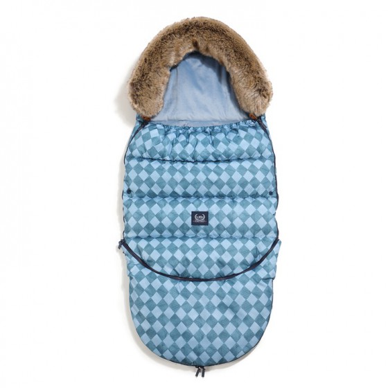 LA MILLOU ASPEN WINTERPROOF STROLLER BAG COMBO - PRINCE CHESSBOARD - WIND BLUE