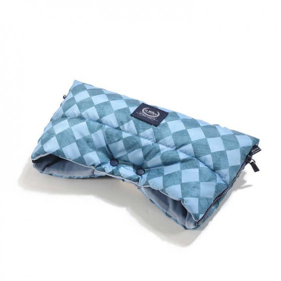 LA MILLOU ASPEN WINTERPROOF MUFKA - PRINCE CHESSBOARD - WIND BLUE