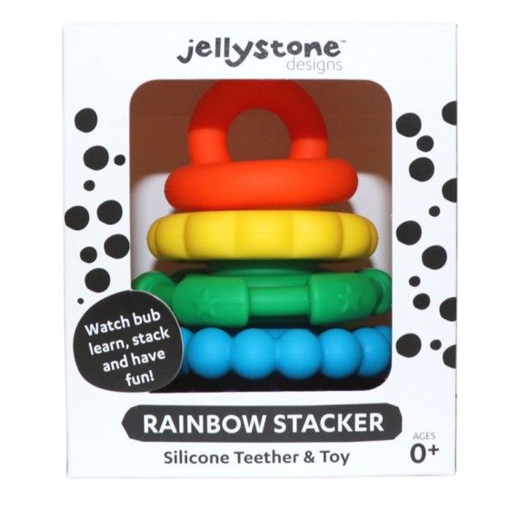 Jellystone Designs Silikonowy gryzak Mała Wieża, tęczowy