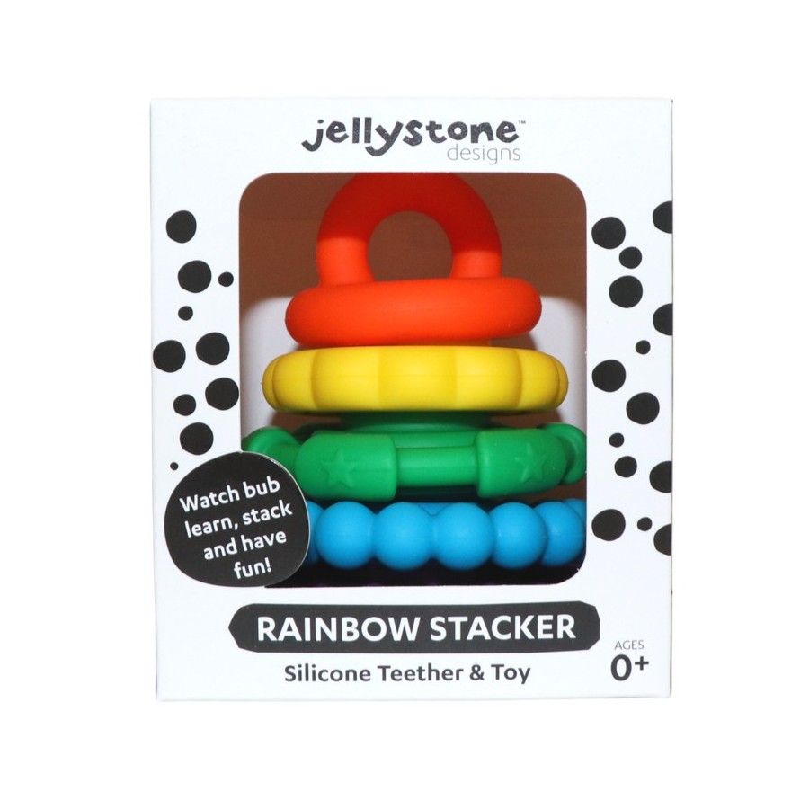 Jellystone Designs Silikonowy gryzak Mała Wieża, tęczowy -