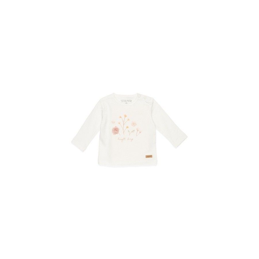 Little Dutch T-shirt a manica lunga Flowers Natural 68cm