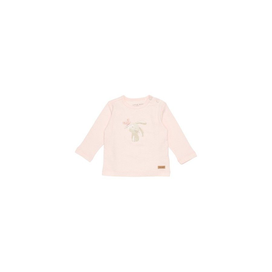 Little Dutch – Langarm-T-Shirt „Bunny“ in Rosa, 68 cm