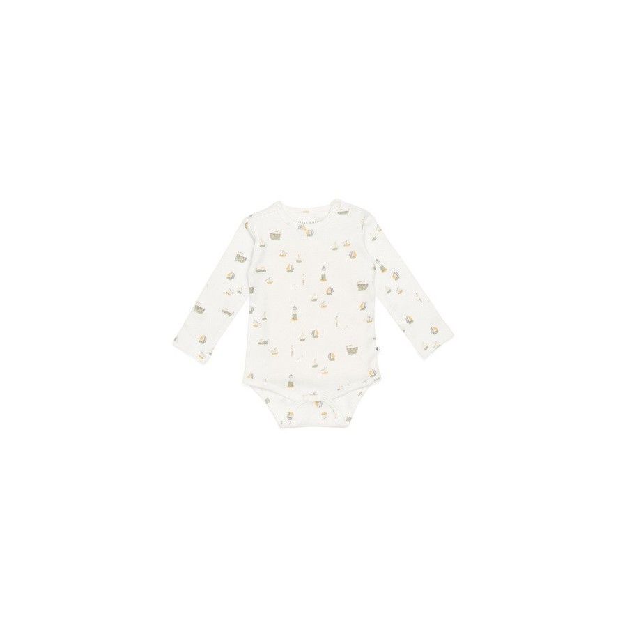 Little Dutch Body with long sleeve Sailors Bay White 50/56cm