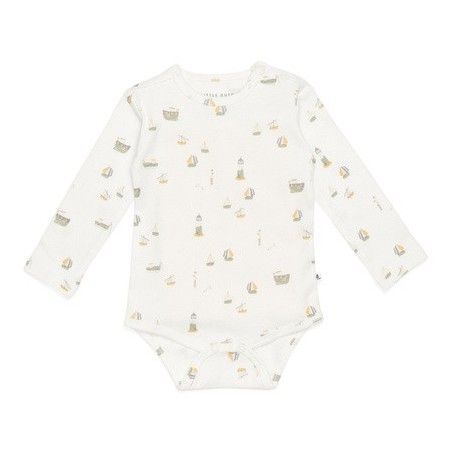Little Dutch Body con la manica lunga Sailors Bay White 50/56 cm