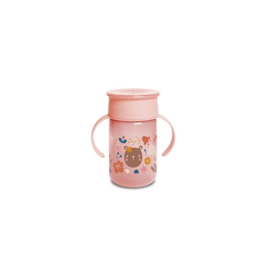 Suavinex 360° 340 ml + 12 ml roze Forest