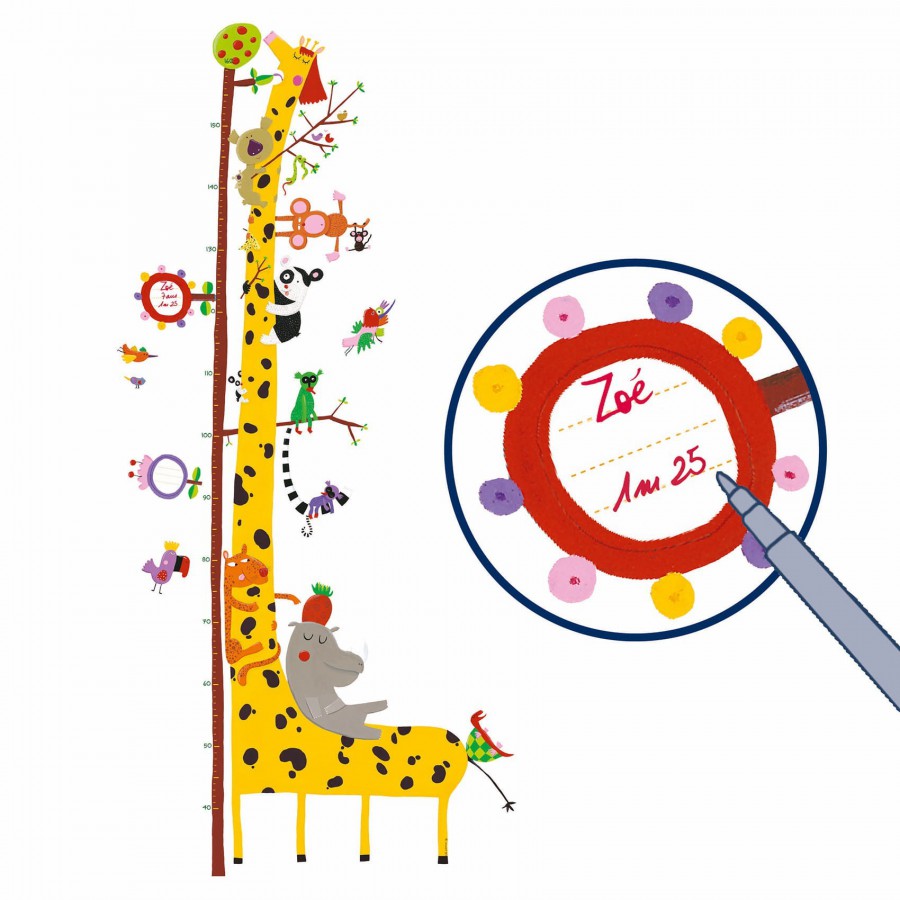 Djeco Naklejka z miarką wzrostu ŻYRAFA