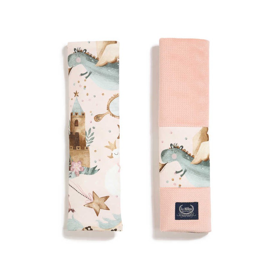 LA MILLOU ORGANIC JERSEY COLLECTION - SEATBELT COVER - PRINCESS - VELVET POWDER PINK