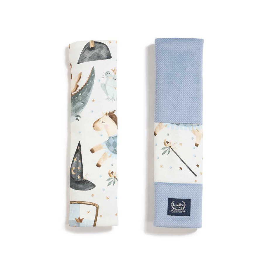 LA MILLOU ORGANIC JERSEY COLLECTION - SEATBELT COVER - PRINCE - VELVET WIND BLUE