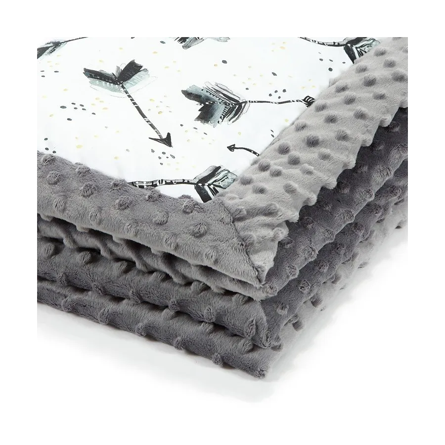 LA baby blanket Millou BOHO ROYAL GRAY ARROWS