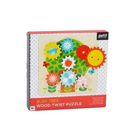 Petit Collage Legno Moving Puzzle per Bambino Albero