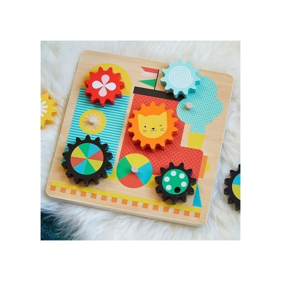 Petit Collage Wooden Moving Puzzle for Children - Train