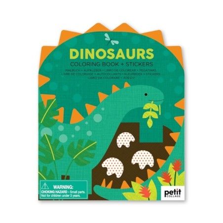Petit Collage Kleurboek met dinosaurusstickers