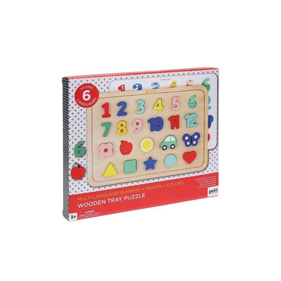 Petit Collage Puzzles wooden numbers shapes colors