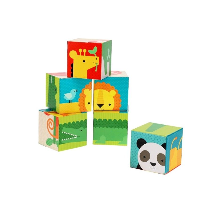 Petit Collage Puzzle Klocki Dzikie Zwierzęta