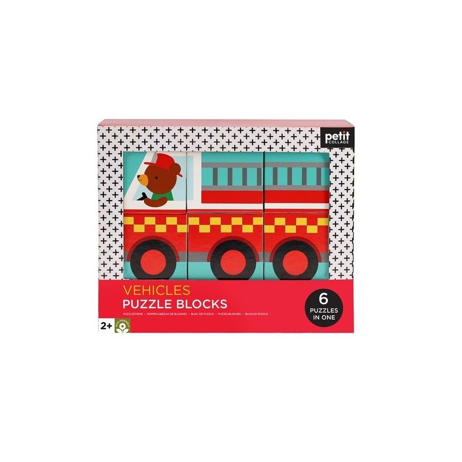 Petit Collage Puzzle Klocki járművek - 0810073340644