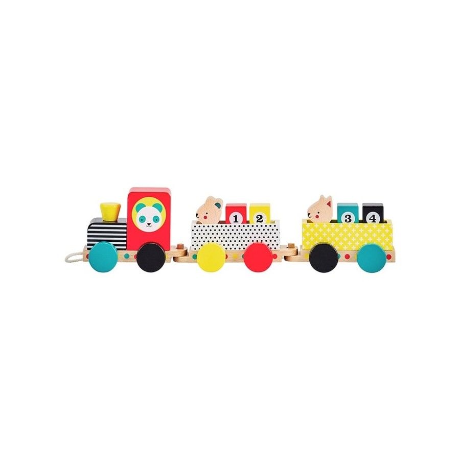 Petit Collage A toy to pull a train
