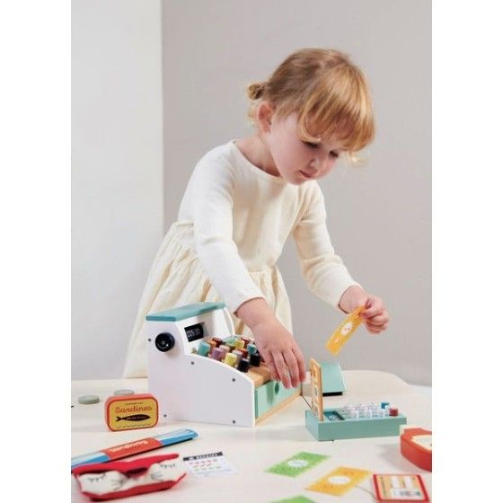 Tender Leaf Toys Drewniana kasa sklepowa ze skanerem