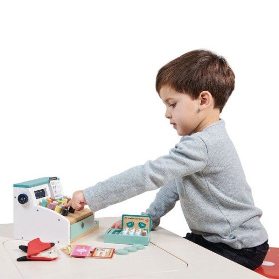 Tender Leaf Toys Drewniana kasa sklepowa ze skanerem