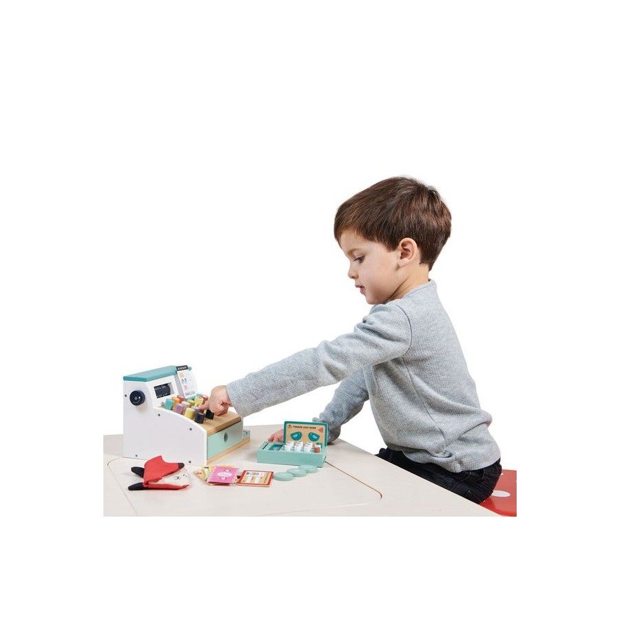 Tender Leaf Toys Drewniana kasa sklepowa ze skanerem