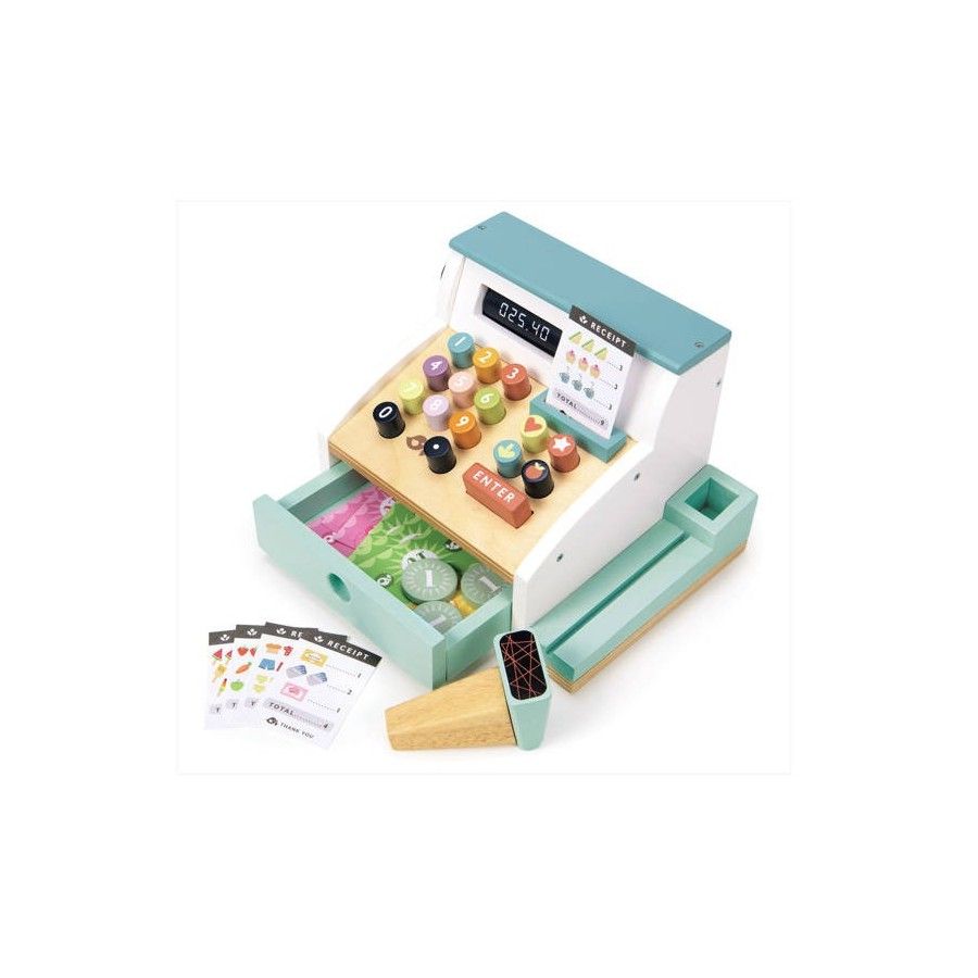 Tender Leaf Toys Drewniana kasa sklepowa ze skanerem