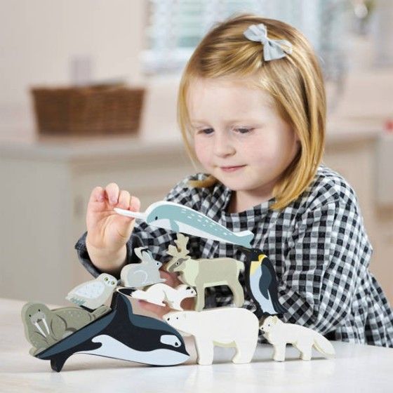 Tender Leaf Toys Drewniane figurki do zabawy - zwierzęta polarne