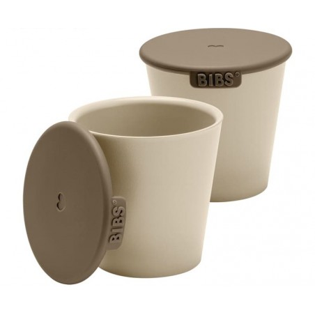 BIBS CUP SET VANILLA 2 Tassen mit Trinkdeckel für Kinder