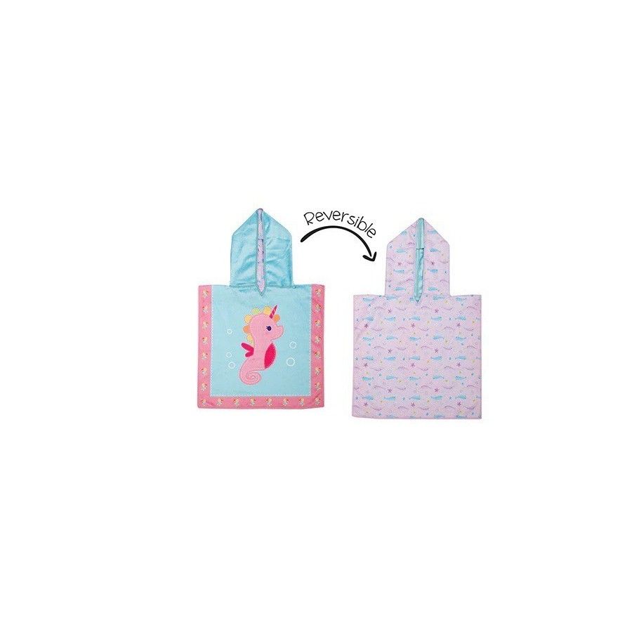 FlapJack Schwimmponcho für Kinder Narwal/Seepferdchen UPF50+S