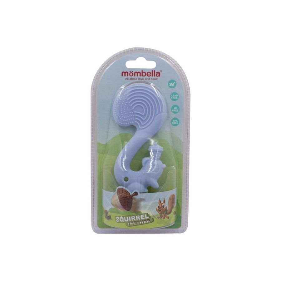 Mombella Ein Biss-Spielzeug Squirrel Light Blue