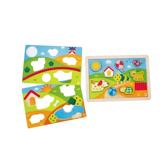 Hape Sunny völgy 3 in 1 puzzle - 6943478016958