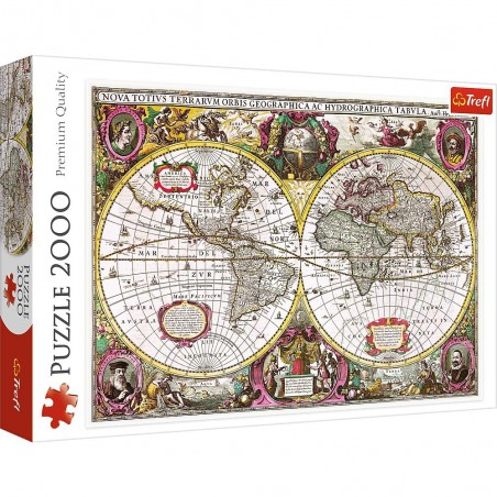 Trefl Puzzle 2000el.-Mapa Ziemi, 1630r.