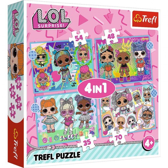 Trefl Puzzle 4w1 -Poznaj laleczki