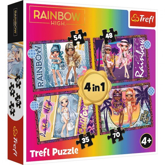 Trefl Puzzle 4w1 -Modne laleczki