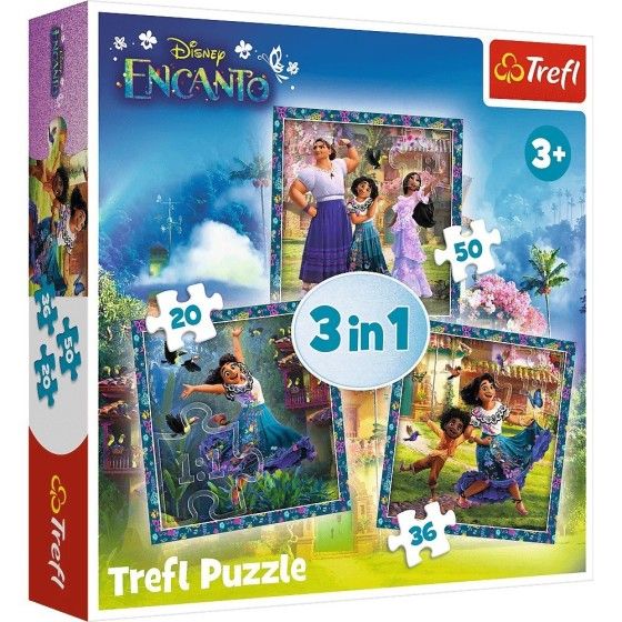 Trefl Puzzle 3w1 - (20,36,50el.) -Bohaterowie magicznego Encanto