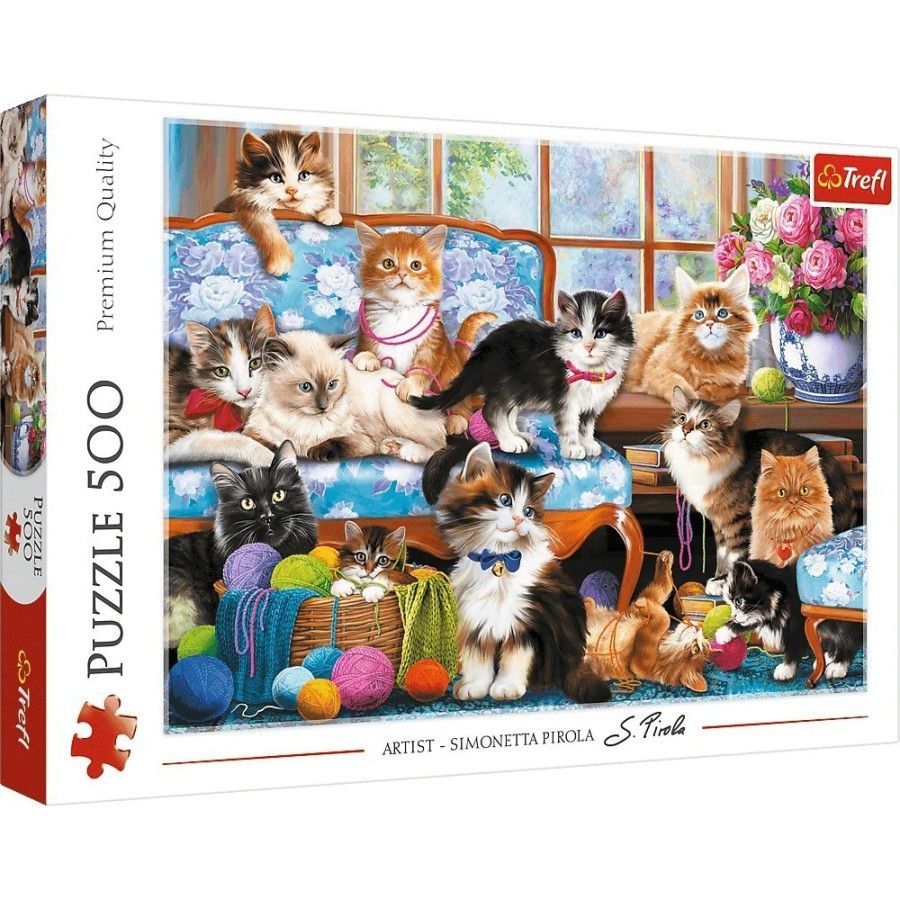 Trefl Puzzle 500el.-Kocia rodzina