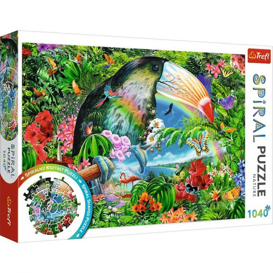 Trefl Puzzle 1040 pièces - Puzzle Spirale - Animaux tropicaux