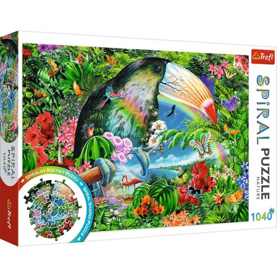 Trefl Puzzle 1040el.-Spiral Puzzle - Tropikalne zwierzęta