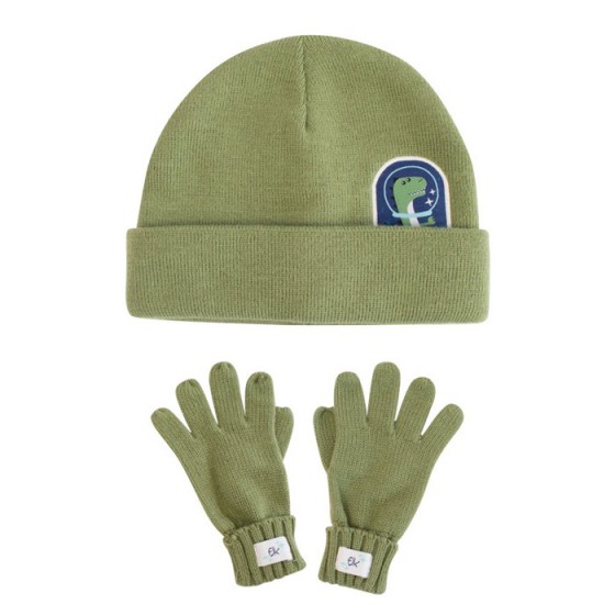 FlapJack Set invernale per bambini Cappello e guanti Dinosauro M