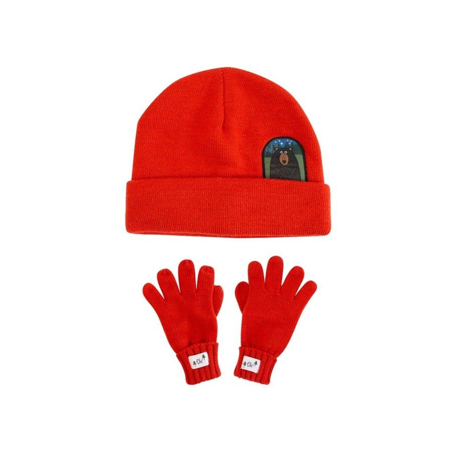 FlapJack Set Invernale per Bambini, Cappello e Guanti, Orsetto M