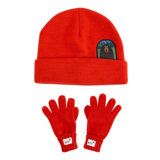 FlapJack Ensemble d'hiver pour les enfants chapeau et gants Bear L